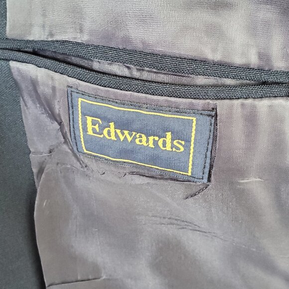 VTG Edwards Lion's Club International Blazer Jacket Men's 40R Blue Logo Patch - Picture 10 of 11